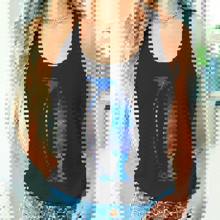 美的シルエット 星 宇宙 銀河 ペンギン タンクトップ