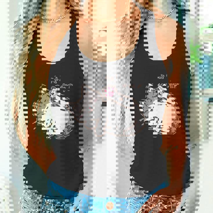 肉球を見せる猫ちゃん キジ白猫 猫好き 動物 かわいい おもしろ ネタ タンクトップ