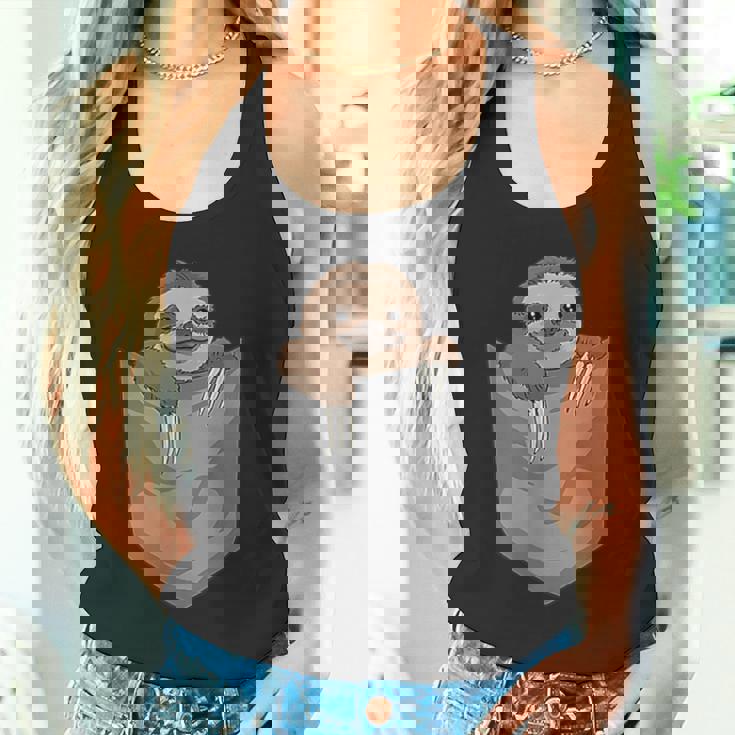 胸ポケットのナマケモノ 面白いナマケモノ タンクトップ