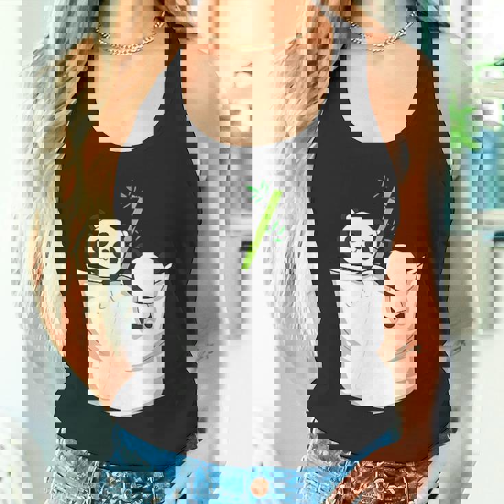 胸ポケットパンダ パンダ クマ タンクトップ