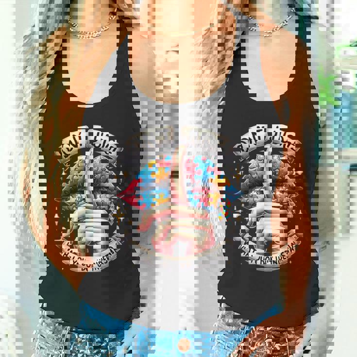 自閉症啓発唇を理解していないことを判断しないでください タンクトップ