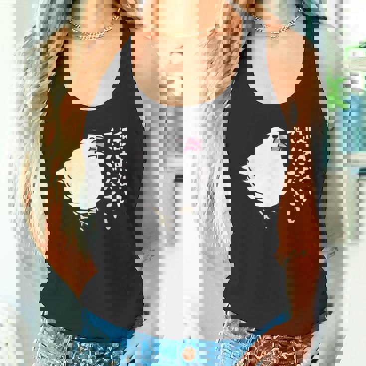 舐めないでください 可愛い文鳥イラスト 文鳥 ペット好き 桜文鳥 シナモン文鳥 クリーム文鳥 おもしろ 白文鳥 タンクトップ