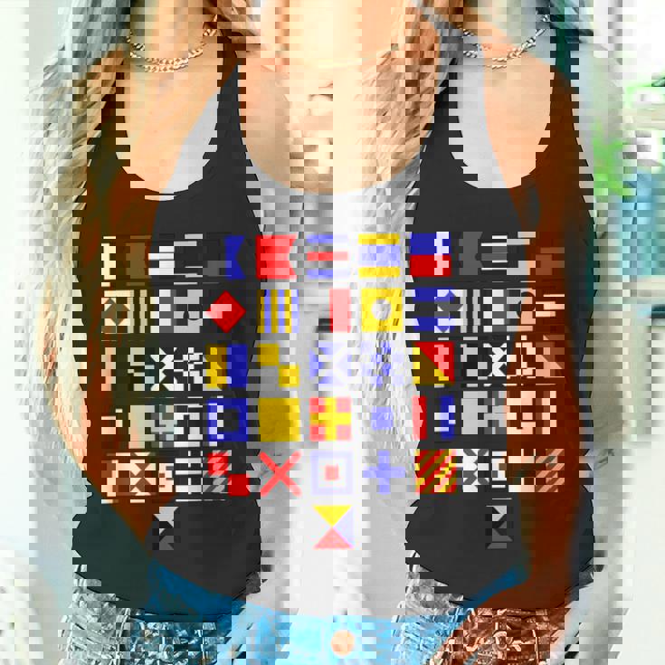 航海旗 アルファベット 国際海上信号旗 タンクトップ