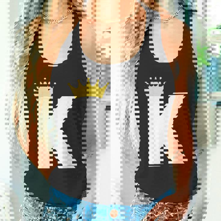 英文字 K 大文字 アルファベット モノグラム イニシャル キング クイーン クラウン タンクトップ