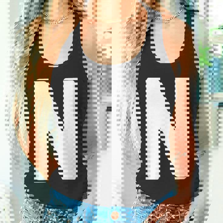 英文字 N 大文字 アルファベット モノグラム イニシャル タンクトップ