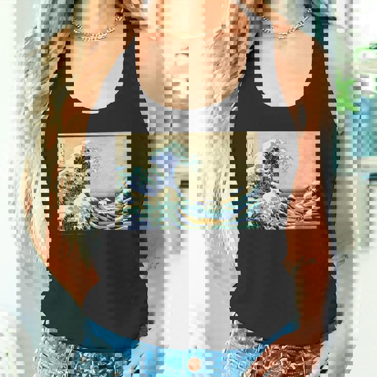 葛飾 北斎 神奈川沖浪裏 有名なヴィンテージアート スタイリッシュ タンクトップ