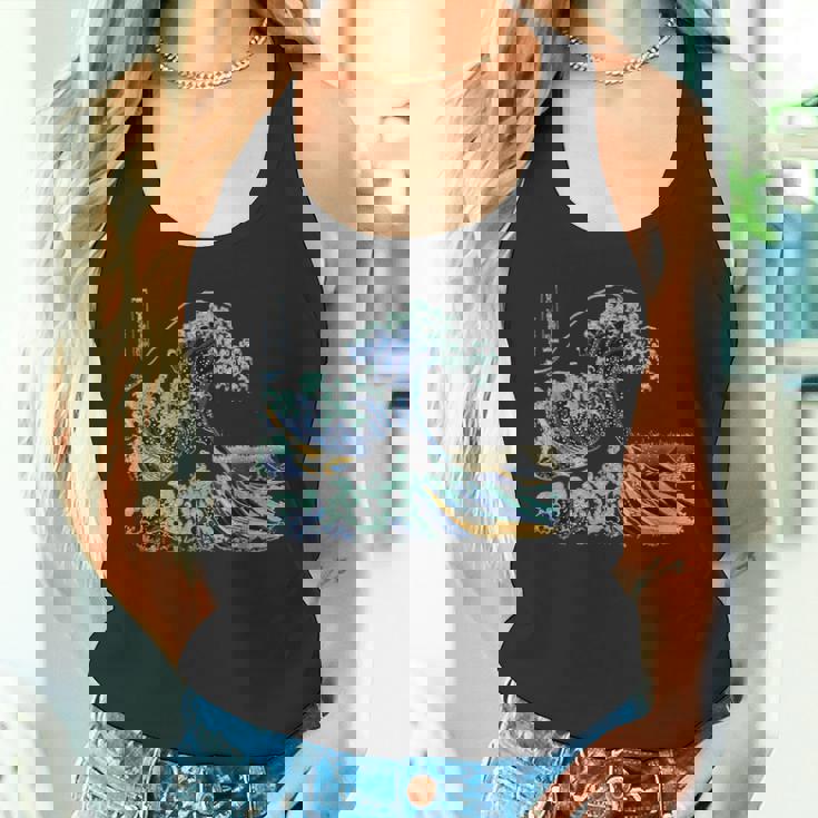 葛飾 北斎 神奈川沖浪裏 有名なヴィンテージアート スタイリッシュ Great Wave Hokusaitylish タンクトップ