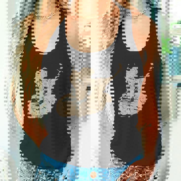 葛飾北斎作 三味線と座る女 タンクトップ