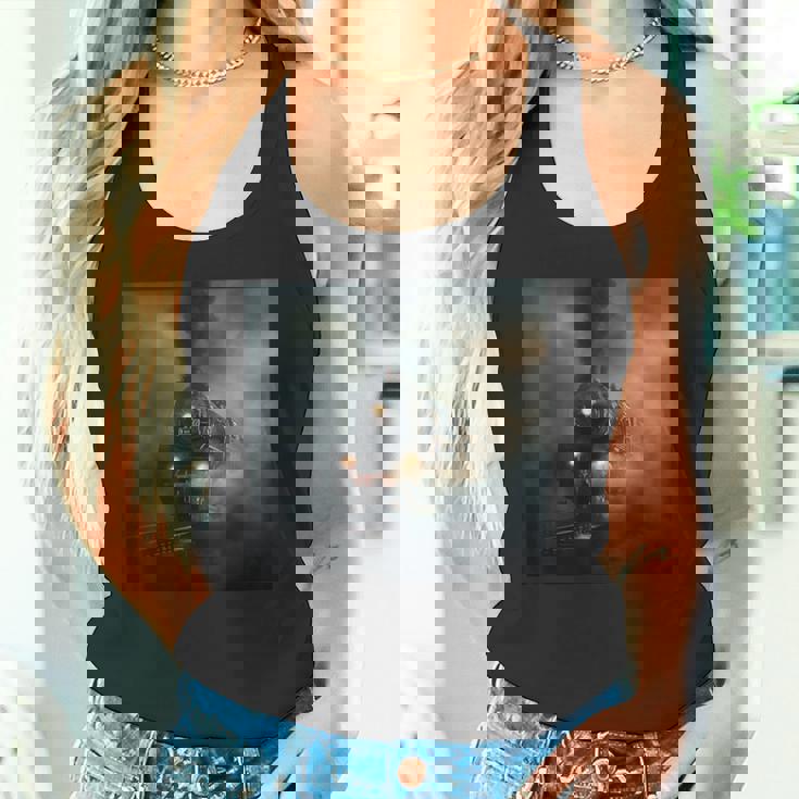 蒸気機関車 鉄道 機関車 ギフト 蒸気機関車 タンクトップ