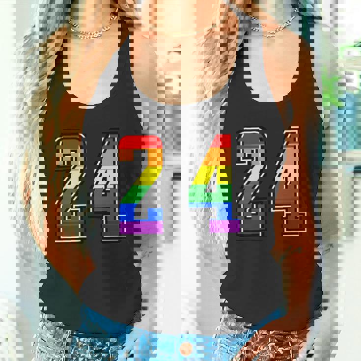 虹 24チーム短期大学スポーツレインボーカラー番号制ユニフォーム タンクトップ