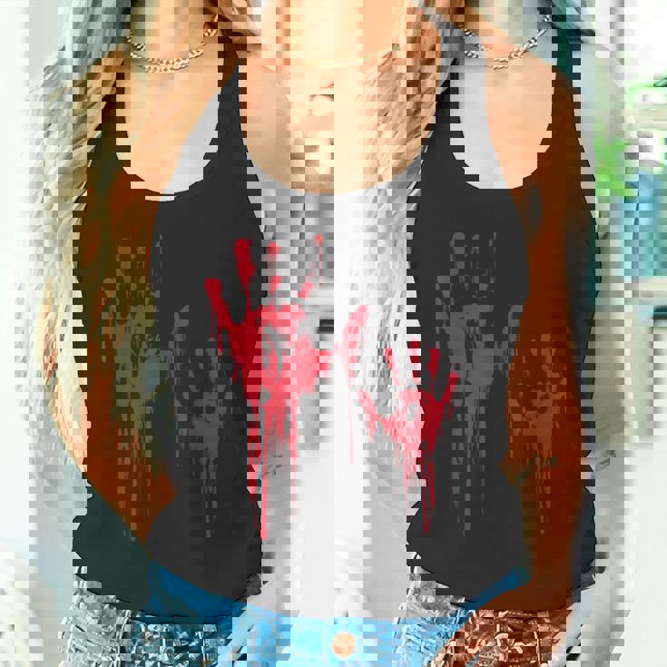 血のスプラッターハロウィーンのゾンビの犠牲者 タンクトップ