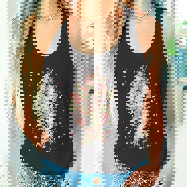 言葉、愛、幸福、平和のピンクのバラの花束 タンクトップ