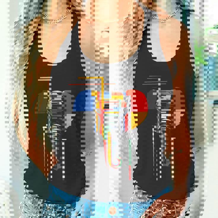 象 抽象 動物 アート 幾何学模様 グラフィック 象 タンクトップ