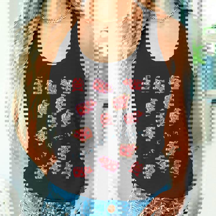 赤べこべこべこ 赤べこ 疫病退散 福島 会津 郷土玩具 民芸品 縁起物 可愛い カラフル メンズ レディース キッズ タンクトップ