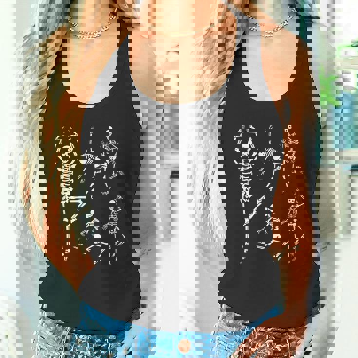 踊る骸骨 ゴシック 服 夏 原宿 ファッション パンク ハロウィン スケルトン タンクトップ