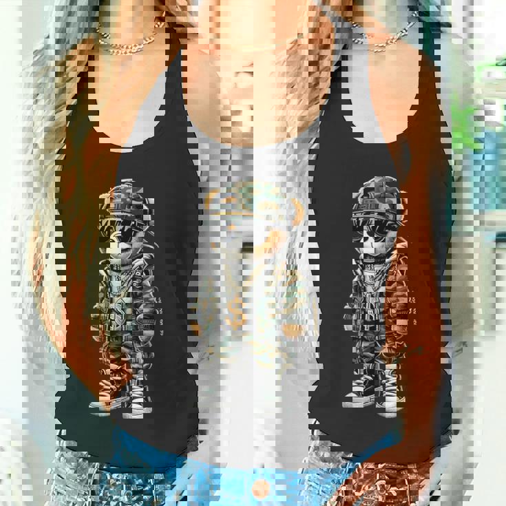 迷彩 ヒップホップ テディベア 迷彩 タンクトップ