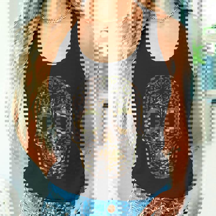 迷彩柄 シュガースカル カラベラ Dia De Muertos メキシカンハロウィン タンクトップ