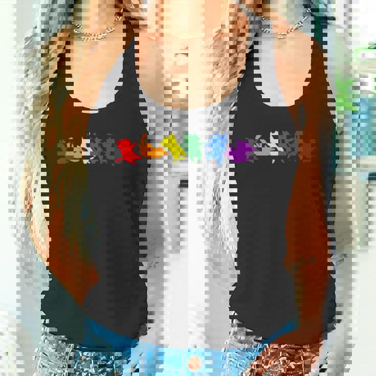 遊び好きなレインボーキャット Lgbtq プライド 楽しい タンクトップ