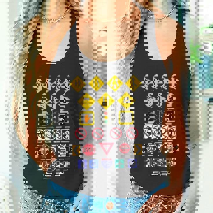 道路標識、警告標識 タンクトップ