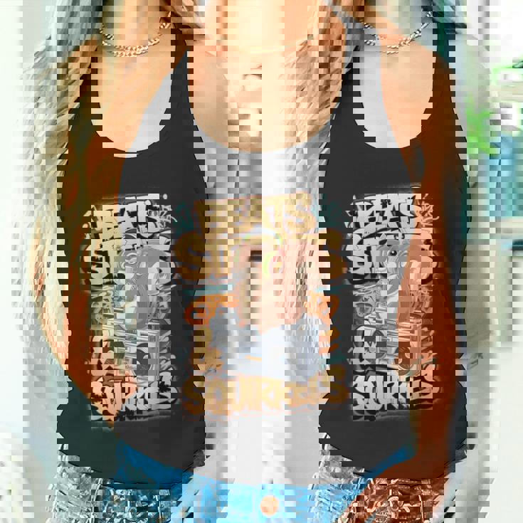 都市公園の都会のリス スタイリッシュで楽しいどんぐりアドベンチャー タンクトップ