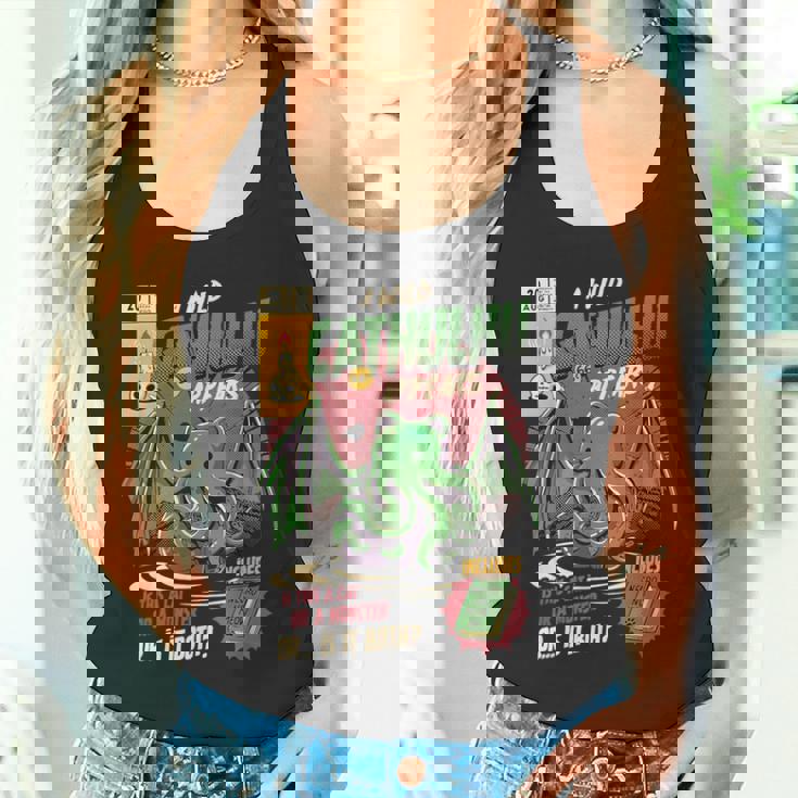 野生のカトゥルフが現れる猫か怪物か変な猫-クトゥルフ タンクトップ