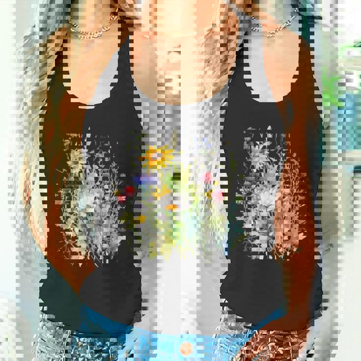 野生の花 ボタニカル 花 自然 ヴィンテージ フローラル グラフィック タンクトップ