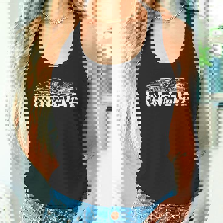 金沢 日本 都市 スカイライン シルエット アウトライン スケッチ タンクトップ