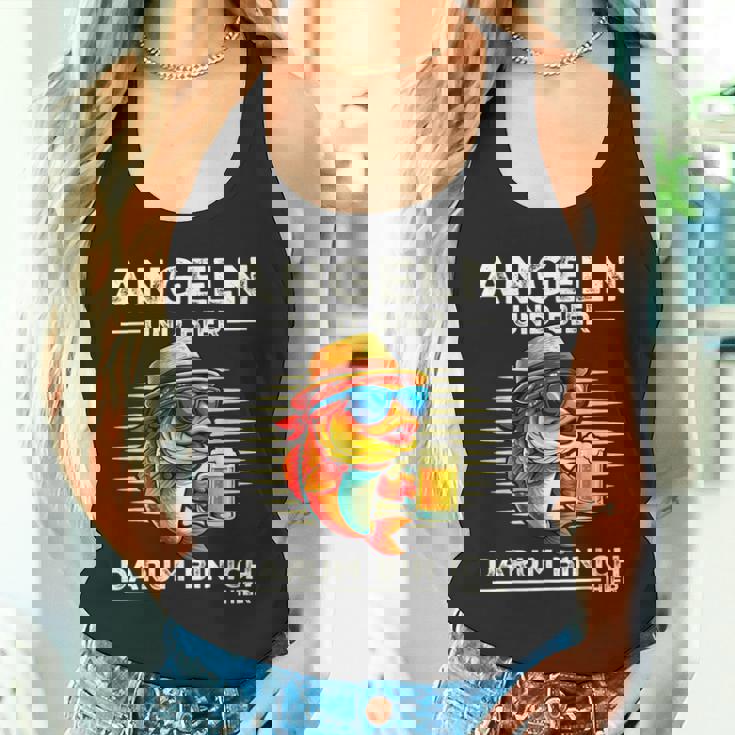 釣り人の服 面白いことわざ釣りとビールサーモンデザイン タンクトップ