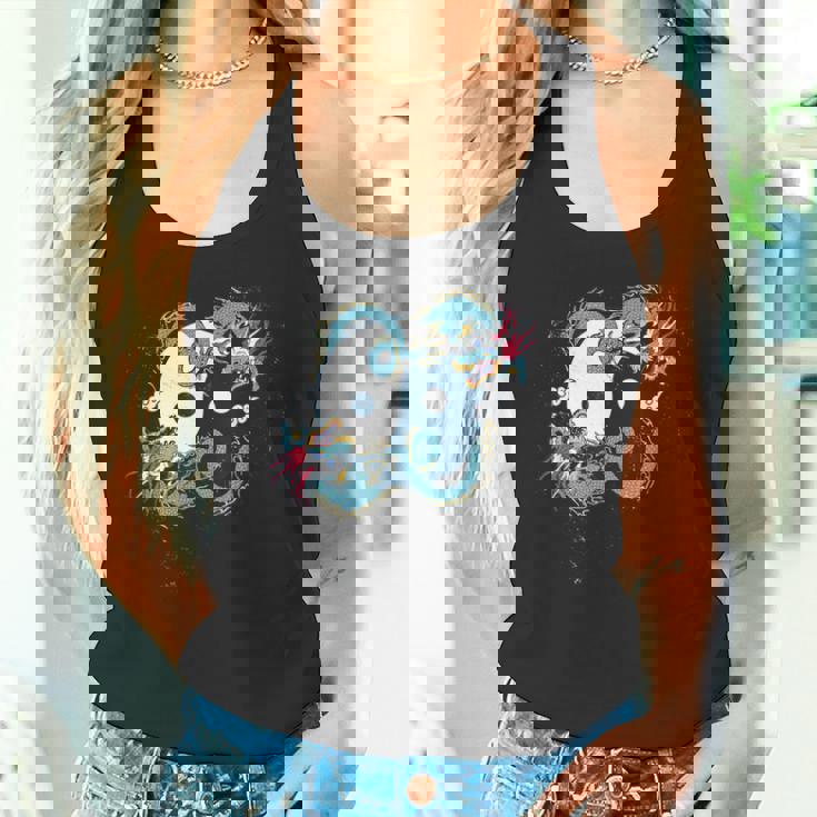 陰陽 太極竜デザイン 瞑想用 太極拳 タンクトップ