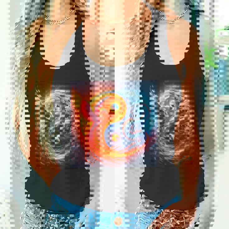 陰陽鳳凰と日本龍 タンクトップ