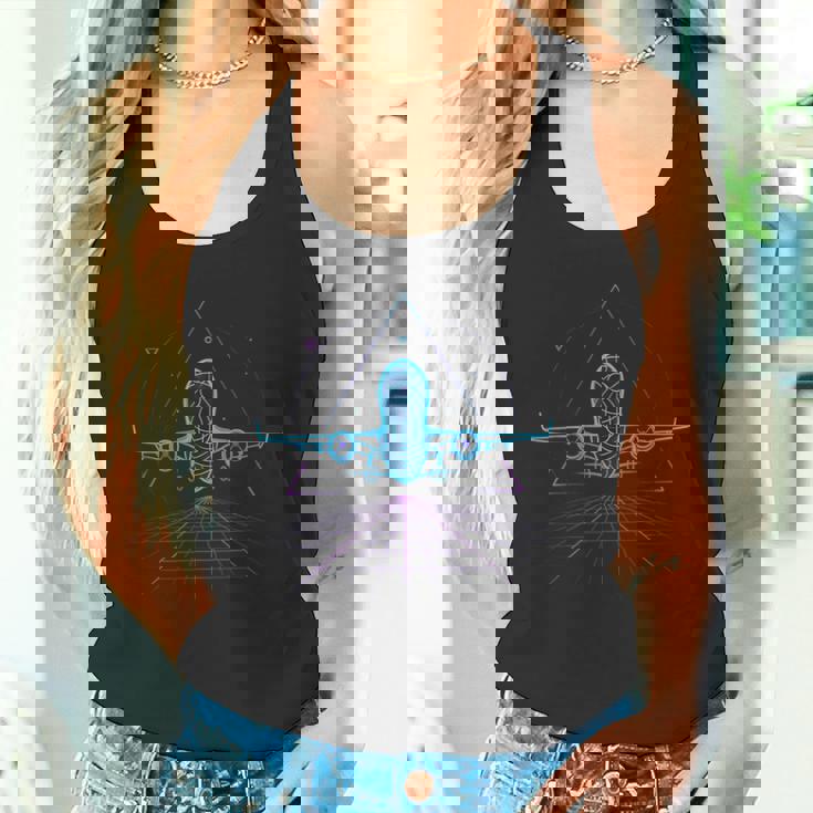 離陸 航空 フライト 未来的 飛行機 パイロット タンクトップ