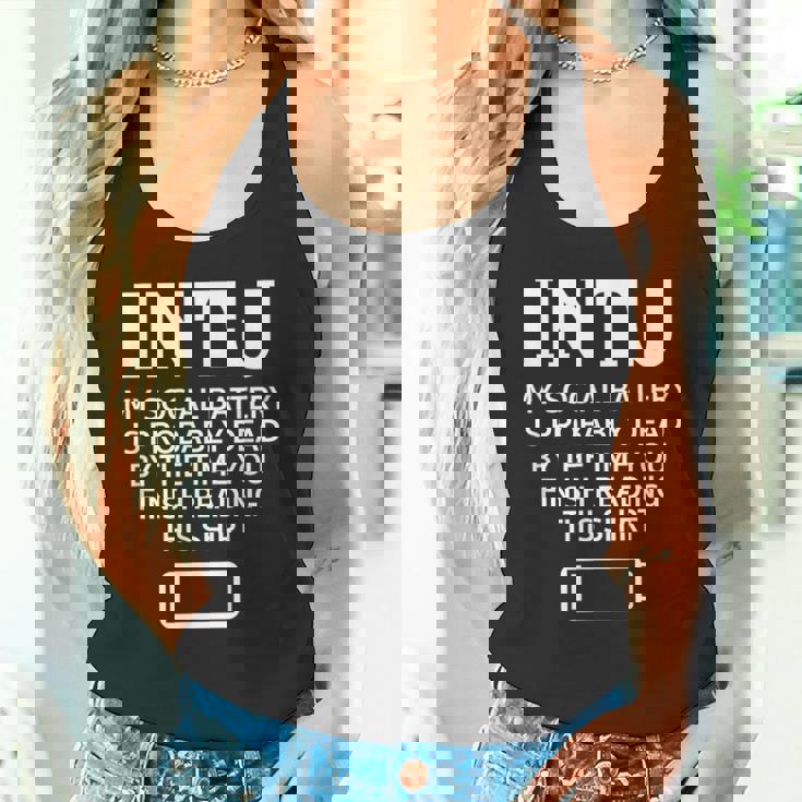 面白い Intj ソーシャルバッテリー 内向的 直感的 パーソナリティ タンクトップ