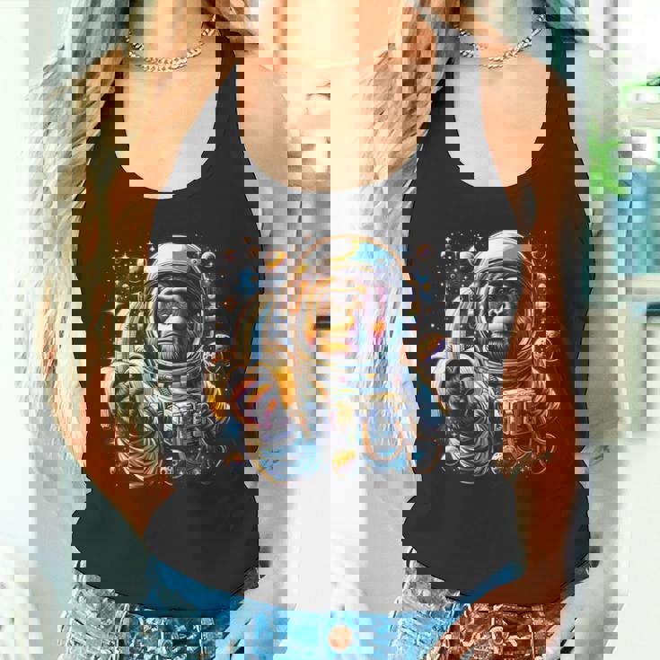 面白い サイケデリック 猿 宇宙飛行士 グラフィック メンズ タンクトップ