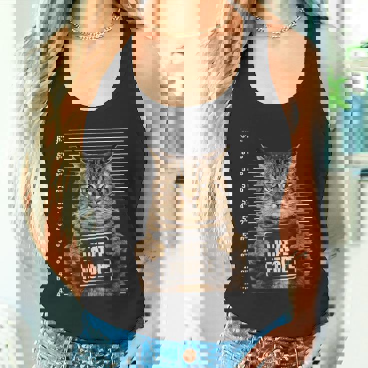 面白い 逮捕された犯罪者猫 マグショット I Hate People Cat Lover タンクトップ