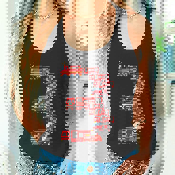 面白い3歳の幼児消防士キッズ消防車3位 タンクトップ