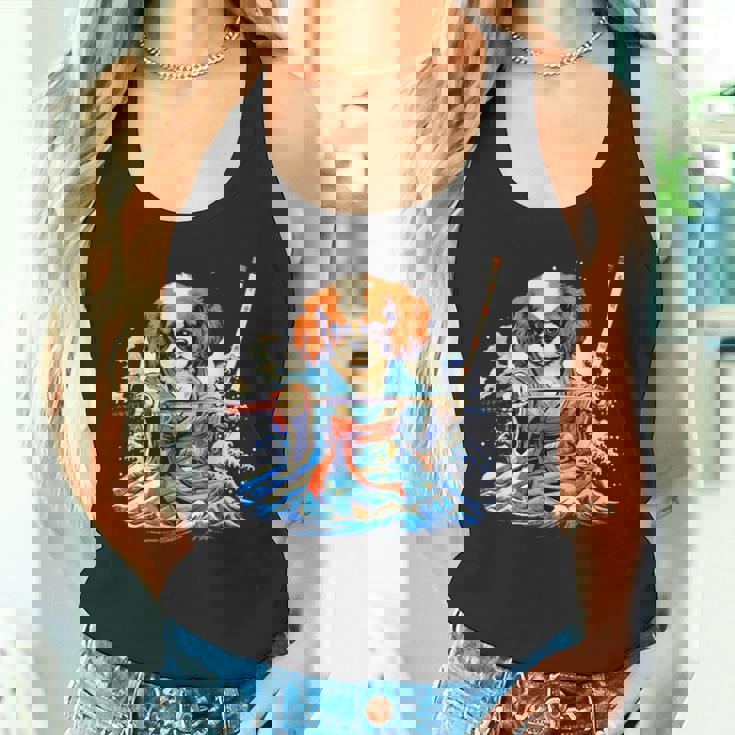 面白いtシャツ キャバリア 浮世絵 イヌ わんこ メンズ 犬好き グッズ おもしろ 面白い 服 ネタ わんこ タンクトップ