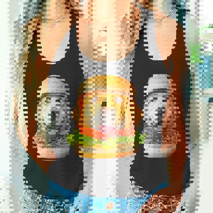 面白いtシャツ ゴールデンレトリバー 犬 ハンバーガー メンズ グッズ かわいい おもしろ 面白い 服 ネタ タンクトップ