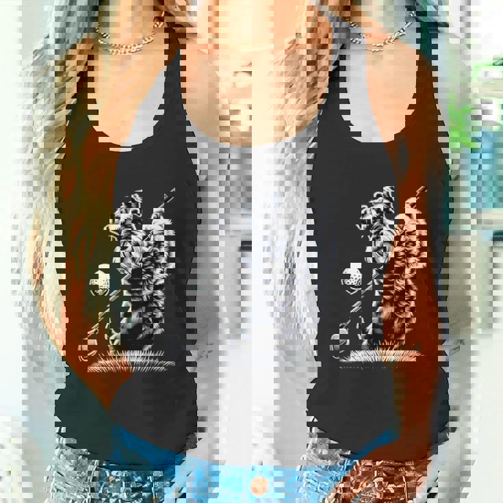 面白いtシャツ シュナウザー ゴルフ イヌ メンズ 犬好き グッズ かわいい おもしろ 面白い 服 ネタ タンクトップ