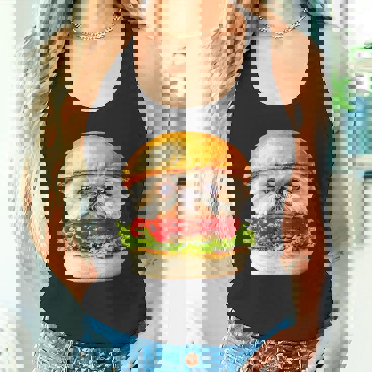 面白いtシャツ シーズー 犬 ハンバーガー メンズ 犬好き グッズ かわいい おもしろ 面白い 服 ネタ タンクトップ