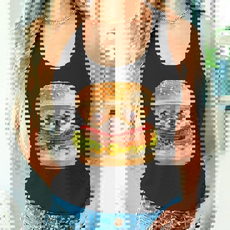 面白いtシャツ チワワ 犬 イヌ ハンバーガー メンズ 犬好き グッズ かわいい おもしろ 面白い 服 ネタ タンクトップ