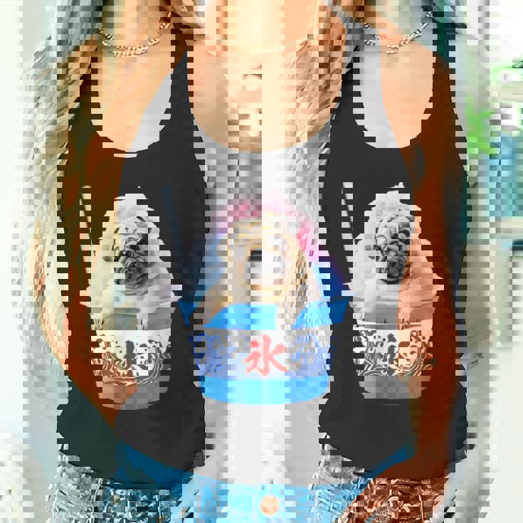 面白いtシャツ パグ かき氷 イヌ メンズ 犬好き グッズ かわいい おもしろ 面白い 服 ネタ 夏 タンクトップ