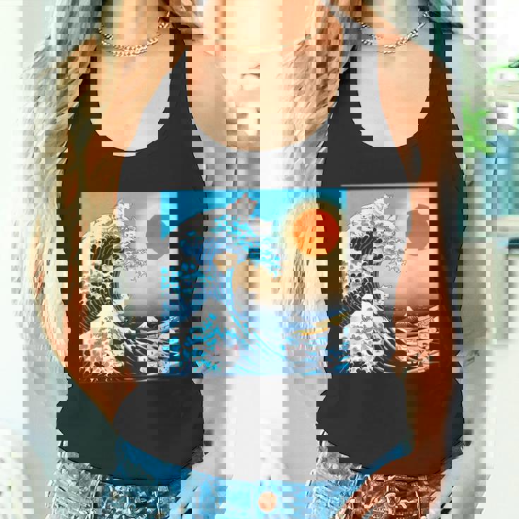 面白いtシャツ 猫 ネコ 浮世絵 海 メンズ 猫好き グッズ おもしろ 面白い 服 ネタ にゃんこ 猫の下僕 タンクトップ