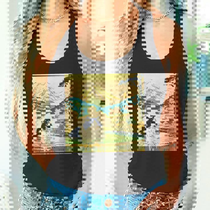 面白いtシャツ 猫 ネコ 温泉 メンズ 猫好き グッズ おもしろ 面白い 服 ネタ 猫の下僕 浮世絵 タンクトップ