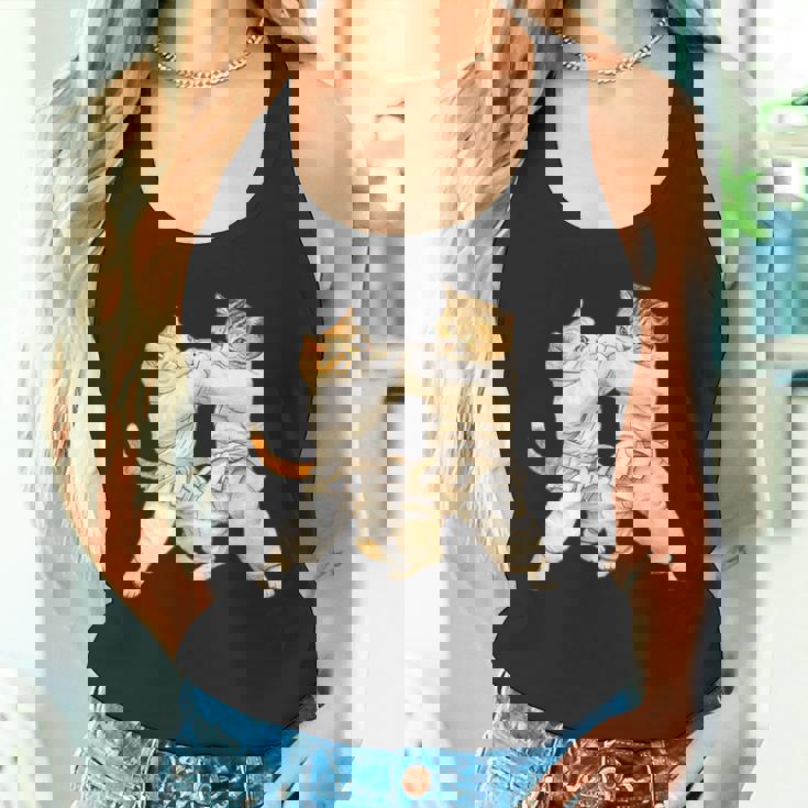 面白いtシャツ 猫 柔道 ネコ メンズ 猫好き グッズ おもしろ 面白い 服 ネタ にゃんこ 猫の下僕 柔術 タンクトップ