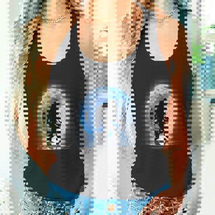 面白いtシャツ 釣りバカ 青い月と釣り人 メンズ おもしろ 面白い 服 オリジナル 海釣り 川釣り ビッグフット ネタ タンクトップ