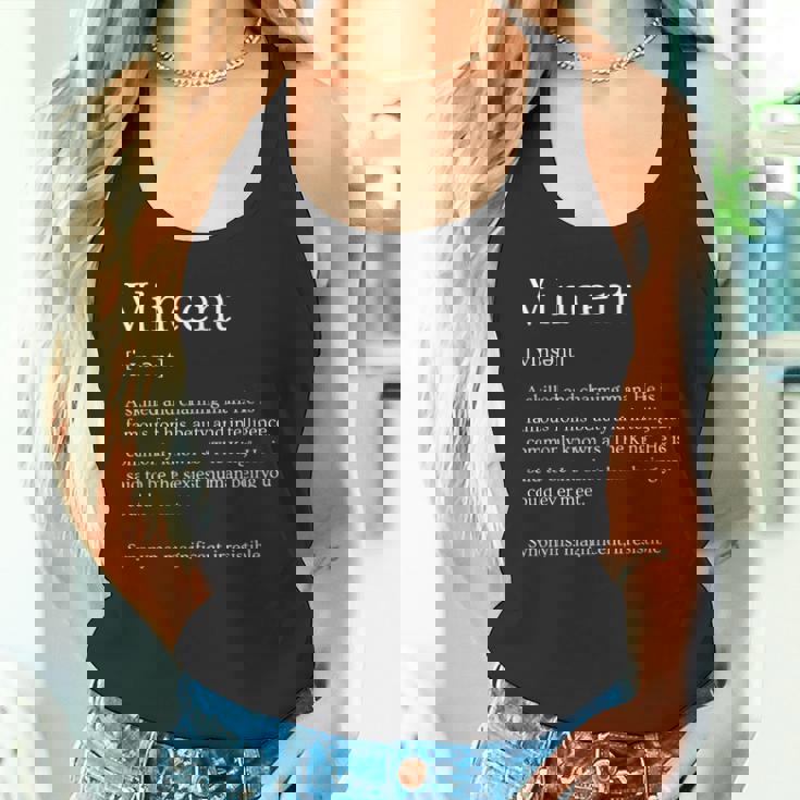 メンズ 面白いvincentの名前の意味 -Incent パーソナライズされた名前 タンクトップ