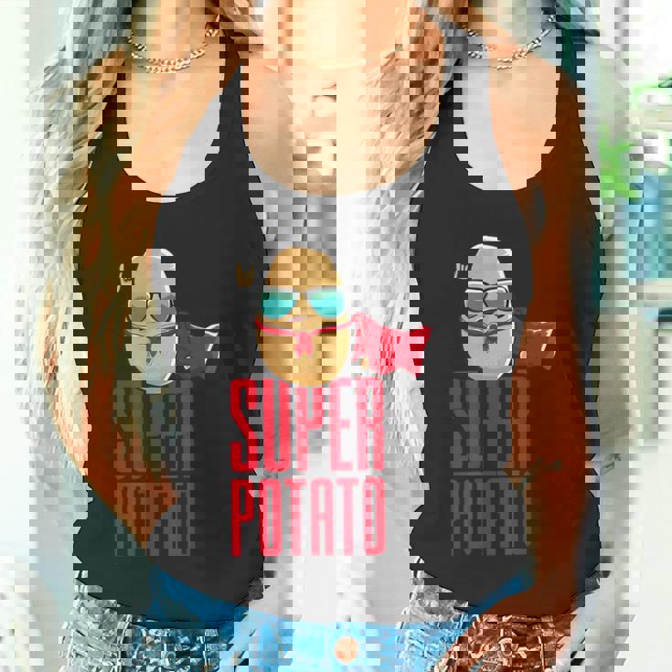 面白いかわいいスーパーポテトアニメ衣装グラフィックデザイン。 タンクトップ