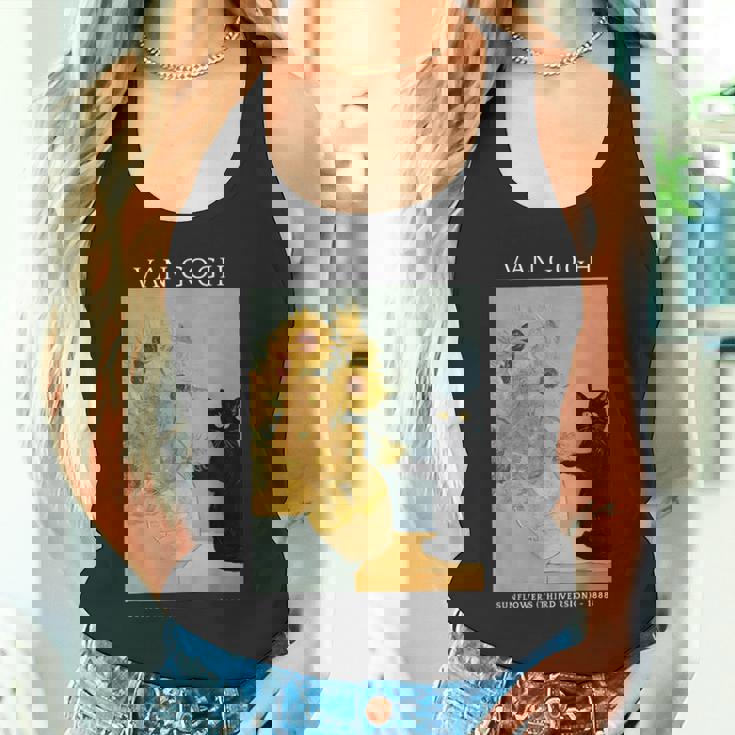 面白いゴッホ ひまわり 猫 ミーム ゴッホ アート タンクトップ