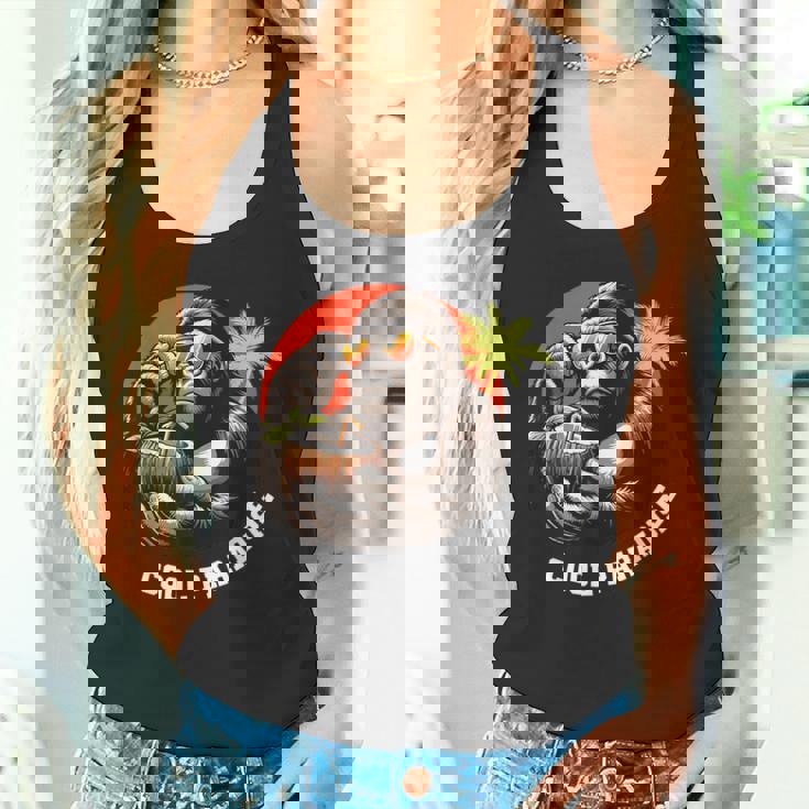 面白いゴリラココナッツグラフィックデザインギフトアイデア タンクトップ