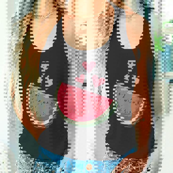 面白いスイカ ハワイアンビーチバケーション ラブスイカ タンクトップ